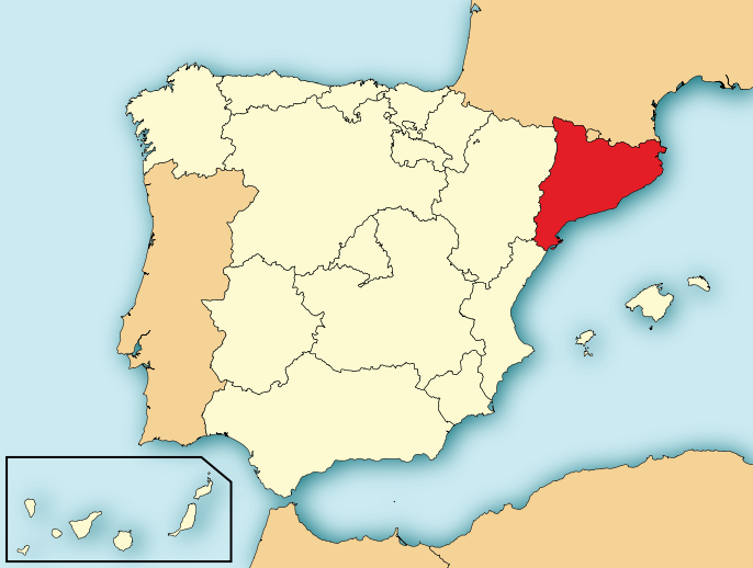 Katalonia na mapie Hiszpanii